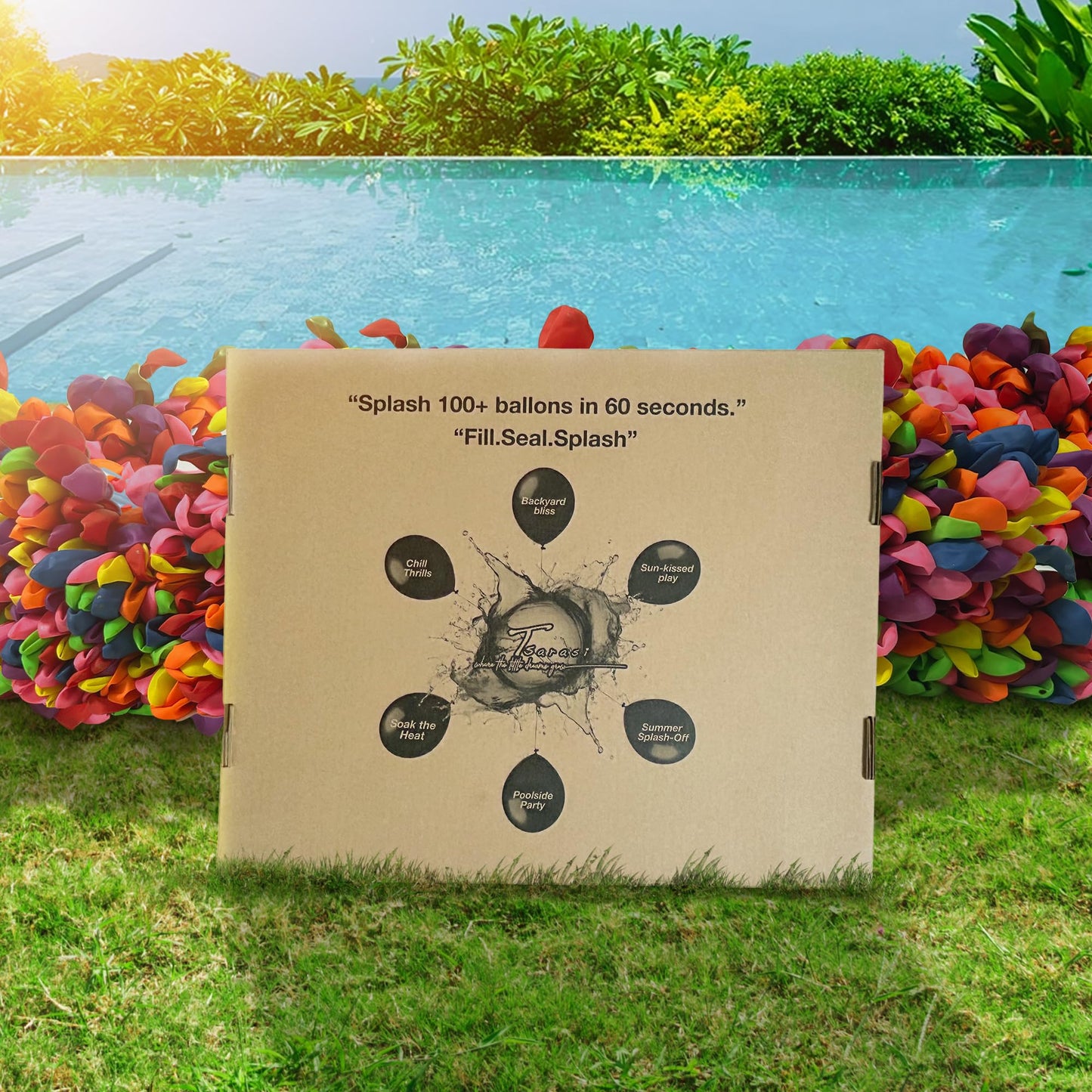 500+ PCS Tsarasi Self-Sealing Water Balloons – Quick Fill, Eco-Friendly Latex, Vibrant Colors Summer Fun Toys for Kids & Adults – Perfect for Outdoor, Pool, Beach, and Summer Party Games