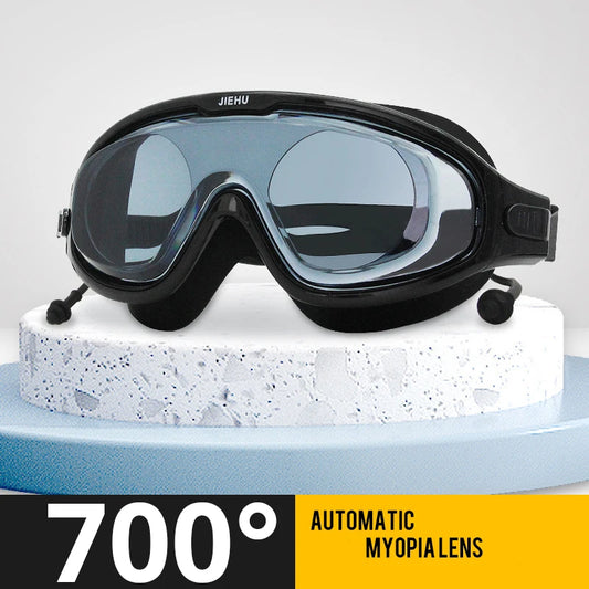 Adult male and female professional swimming goggles with nose clip earplugs plating waterproof anti-fog myopia goggles