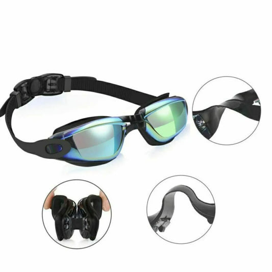 Swimming Goggles Mirror Clear Anti-UV Anti-Fog Swim Glasses For Adult And Child~