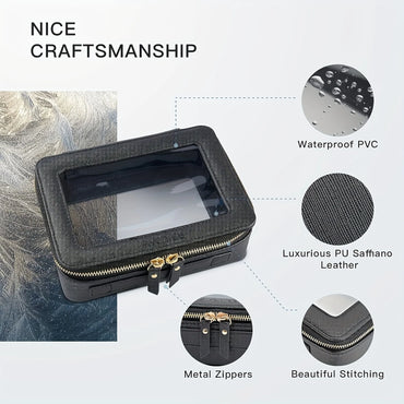 Large Clear View Toiletry Bag - Spacious Makeup and Cosmetic with Crystal-Clear Window, Ultimate Travel Organizer for Accessori