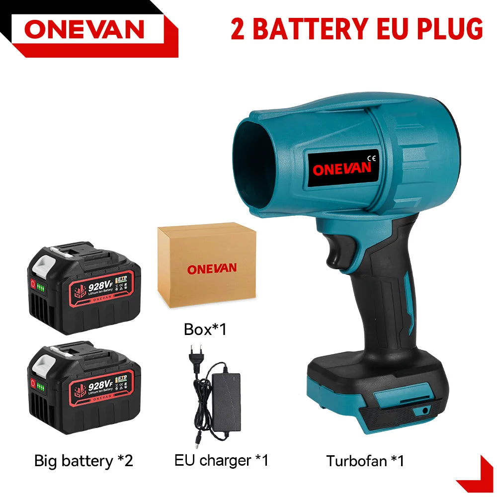 ONEVAN 200M/S Brushless Electric Turbo Fan Blowers 2000W Cordless Jet Fan Snow Leaf Dust Air Blowing Tool Fit 18V Battery