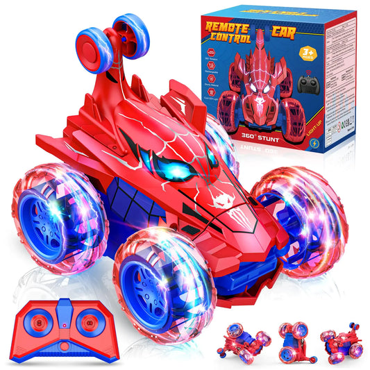 Yeriayha Remote Control Car RC Car Boys Toys for Age 3 4 5 6 7 8 9 10 Fast RC Stunt Cars with 4WD Wheel Lights Fun RC Car Boys Toys Gifts for Kids Birthday or Chritmas 4-6 6-8 8-12 Years Old