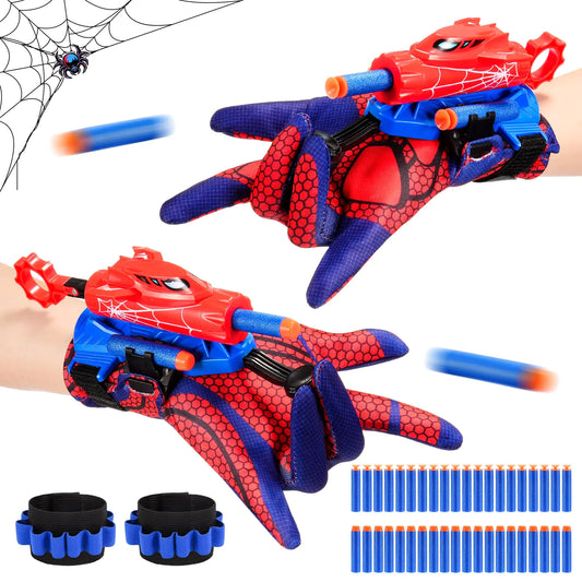 Web Shooters Toy for KidsToys for 3-12 Year Old Boys Web Slinger Boy Toys with Glove LauncherToys for Age 5-7 4-6 6-8 Outdoor Game Garden Toys for Birthday Halloween Christmas Easter (2 Pack)
