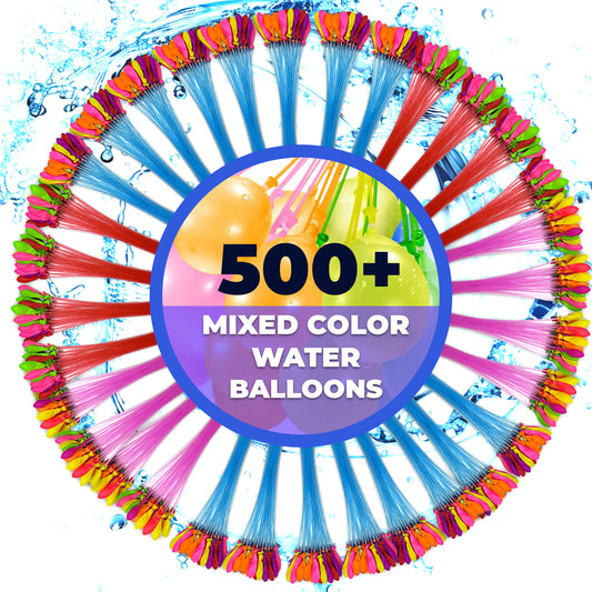Tsarasi 500+ PCS Self-Sealing Water Balloons – Quick Fill, Eco-Friendly Latex, Vibrant Colors Summer Fun Toys for Kids & Adults – Perfect for Outdoor, Pool, Beach, and Summer Party Games