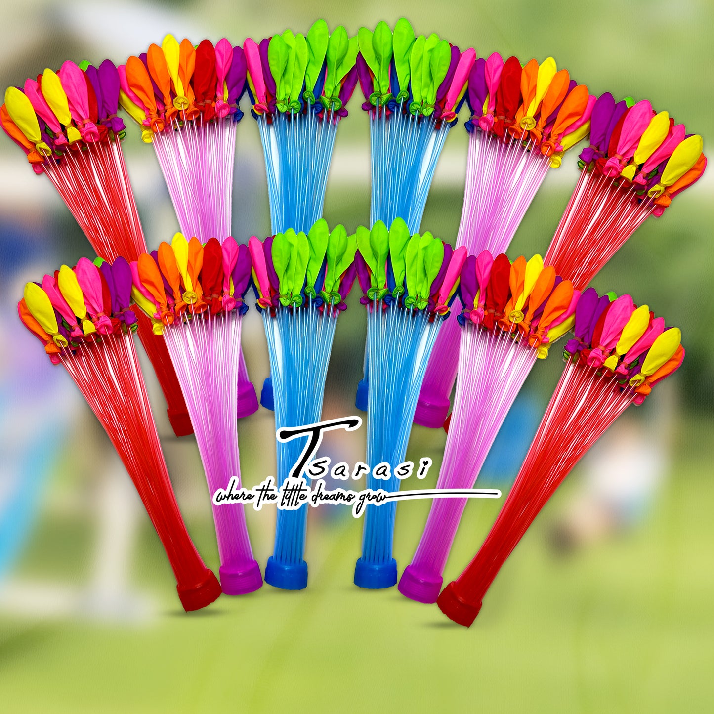 Tsarasi 500+ PCS Self-Sealing Water Balloons – Quick Fill, Eco-Friendly Latex, Vibrant Colors Summer Fun Toys for Kids & Adults – Perfect for Outdoor, Pool, Beach, and Summer Party Games