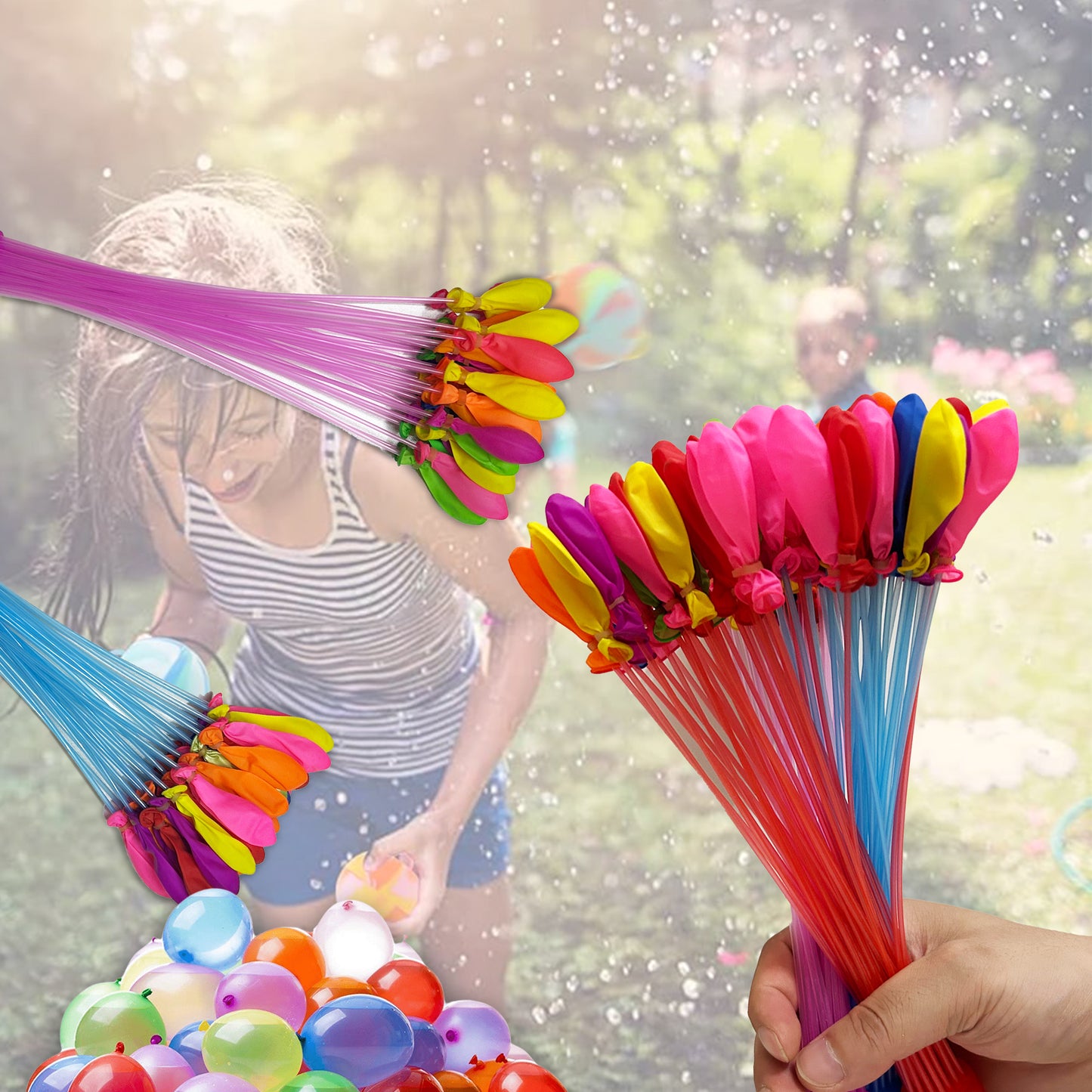 Tsarasi 500+ PCS Self-Sealing Water Balloons – Quick Fill, Eco-Friendly Latex, Vibrant Colors Summer Fun Toys for Kids & Adults – Perfect for Outdoor, Pool, Beach, and Summer Party Games