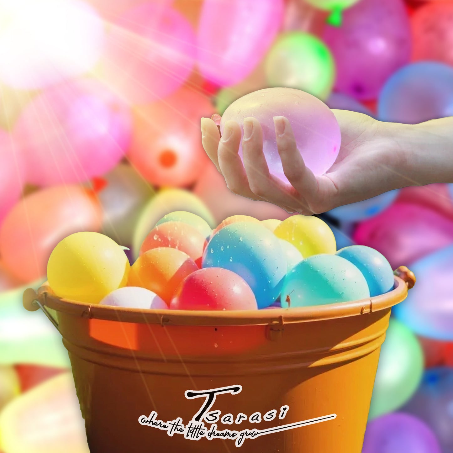 Tsarasi 500+ PCS Self-Sealing Water Balloons – Quick Fill, Eco-Friendly Latex, Vibrant Colors Summer Fun Toys for Kids & Adults – Perfect for Outdoor, Pool, Beach, and Summer Party Games