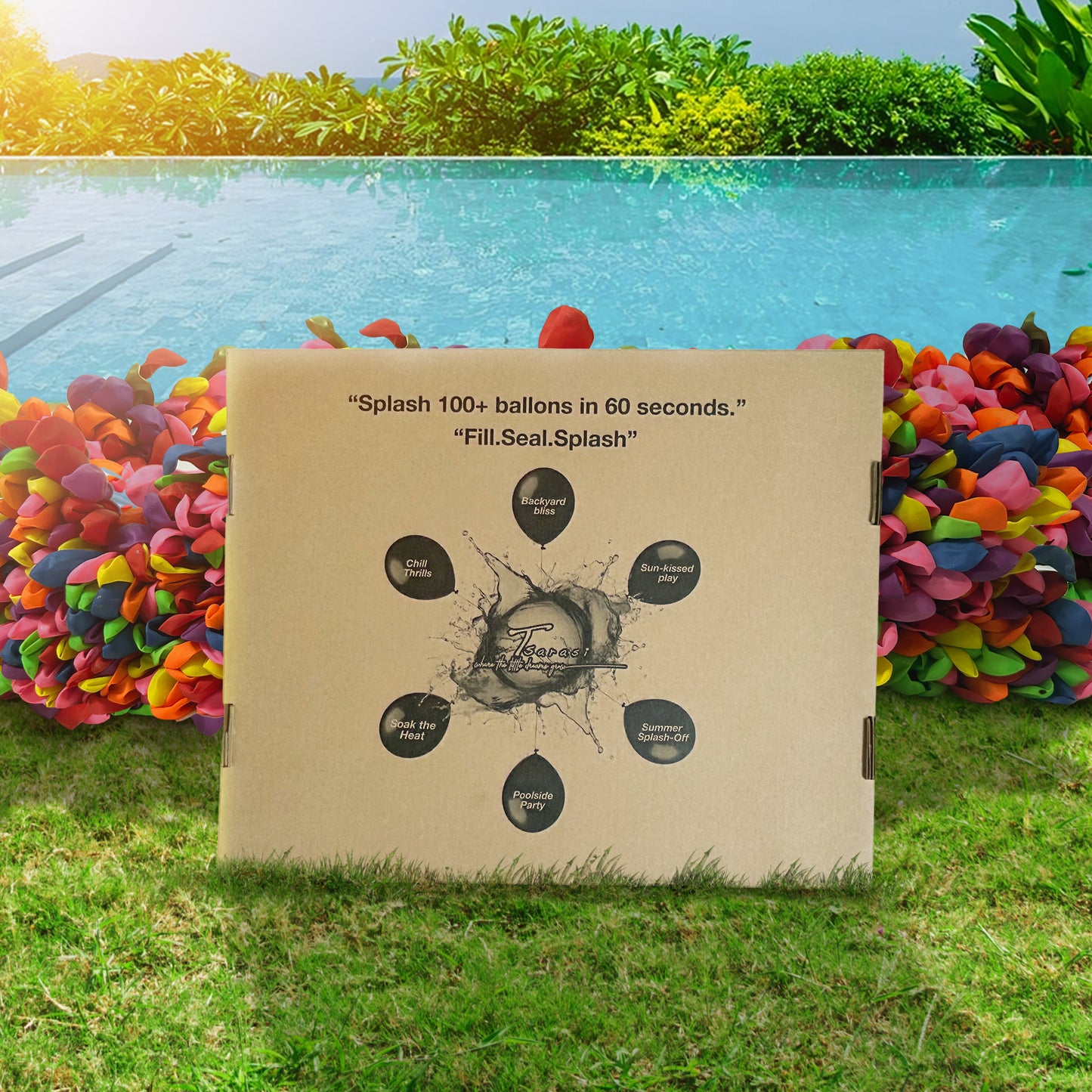 Tsarasi 500+ PCS Self-Sealing Water Balloons – Quick Fill, Eco-Friendly Latex, Vibrant Colors Summer Fun Toys for Kids & Adults – Perfect for Outdoor, Pool, Beach, and Summer Party Games