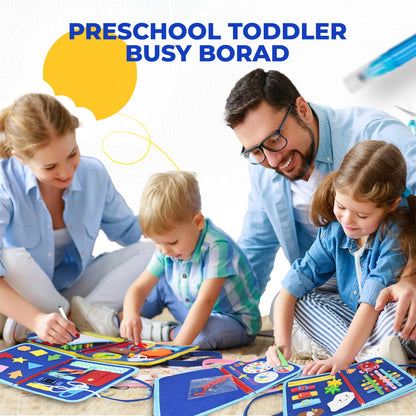 Tsarasi Montessori Busy Board for Toddlers, Sensory Creative Activity Toy for Fine Motor Skills Development, Educational Travel Companion for Boys & Girls, Rainbow Safari.