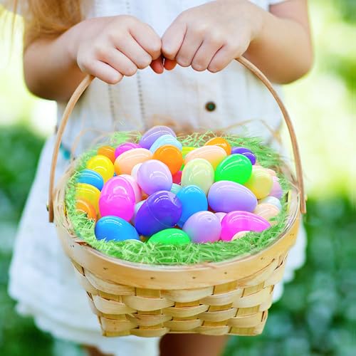 Tsarasi Premium Plastic Easter EggShell-50pcs Vibrant Solid Colors & Printed colorful Fillable Eggs,Ideal for Gift Surprises,Celebration Giveaways,School Rewards & Festive EggHunts