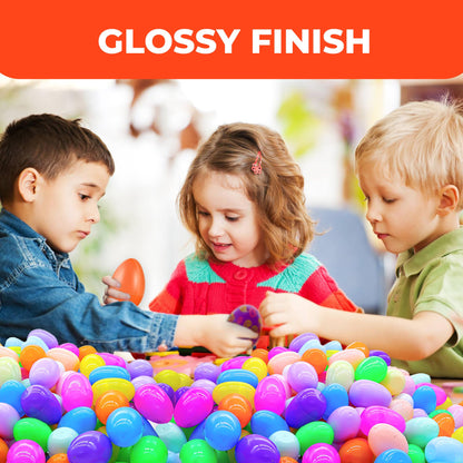 Tsarasi Premium Plastic Easter EggShell-50pcs Vibrant Solid Colors & Printed colorful Fillable Eggs,Ideal for Gift Surprises,Celebration Giveaways,School Rewards & Festive EggHunts