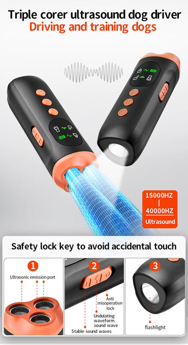Tsarasi Stop Dog Barking with Ultrasonic Deterrent Safe, Humane, Rechargeable Bark Control Device for Indoor & Outdoor Behavior Correction, Compact & Easy to Use
