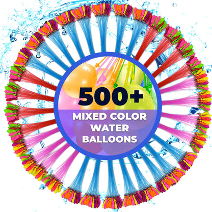 500+ PCS Tsarasi Self-Sealing Water Balloons – Quick Fill, Eco-Friendly Latex, Vibrant Colors Summer Fun Toys for Kids & Adults – Perfect for Outdoor, Pool, Beach, and Summer Party Games