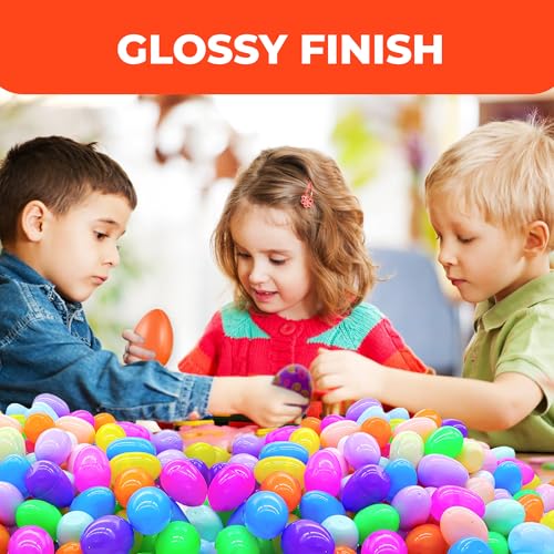 Tsarasi Premium Plastic Easter EggShell-50pcs Vibrant Solid Colors & Printed colorful Fillable Eggs,Ideal for Gift Surprises,Celebration Giveaways,School Rewards & Festive EggHunts