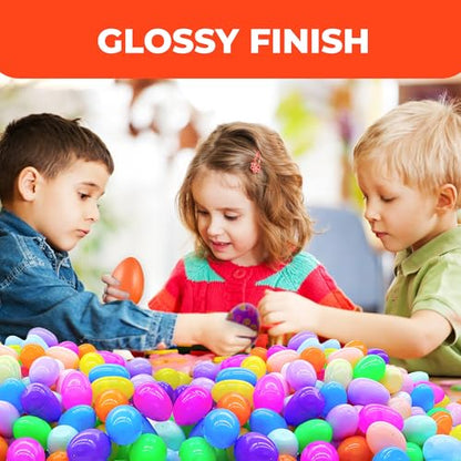 Tsarasi Premium Plastic Easter EggShell-50pcs Vibrant Solid Colors & Printed colorful Fillable Eggs,Ideal for Gift Surprises,Celebration Giveaways,School Rewards & Festive EggHunts