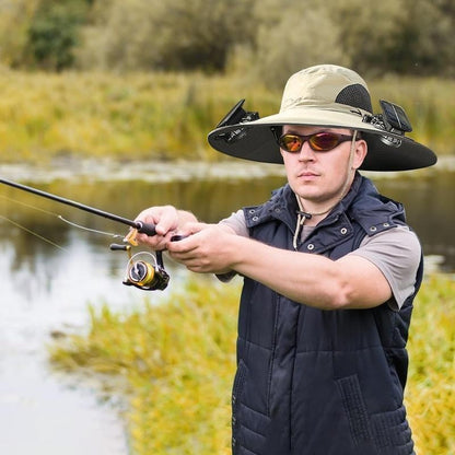 2025 New Solar Fan Outdoor Fishing Hat-Solar Sun Protection Sun Hat With Fan Solar Fan Hat Dual Power Supply Fan Outdoor Fan Solar Powered Outdoor Fishing Hat