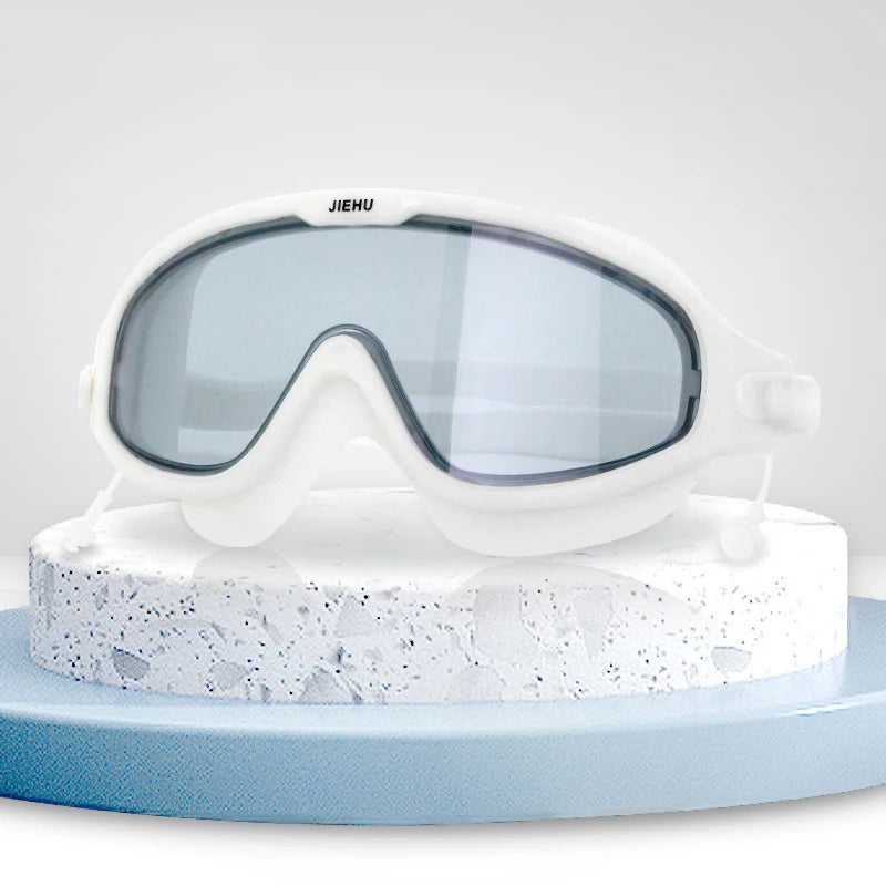 Adult male and female professional swimming goggles with nose clip earplugs plating waterproof anti-fog myopia goggles