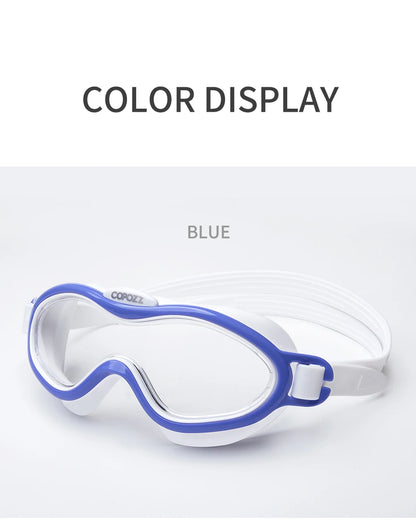 Kids Swim Goggles Anti Fog Waterproof Children Teenagers Big Frame Swimming Eyewear Boy Girl One-piece Swim Glasses