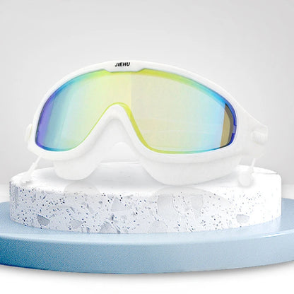 Adult male and female professional swimming goggles with nose clip earplugs plating waterproof anti-fog myopia goggles
