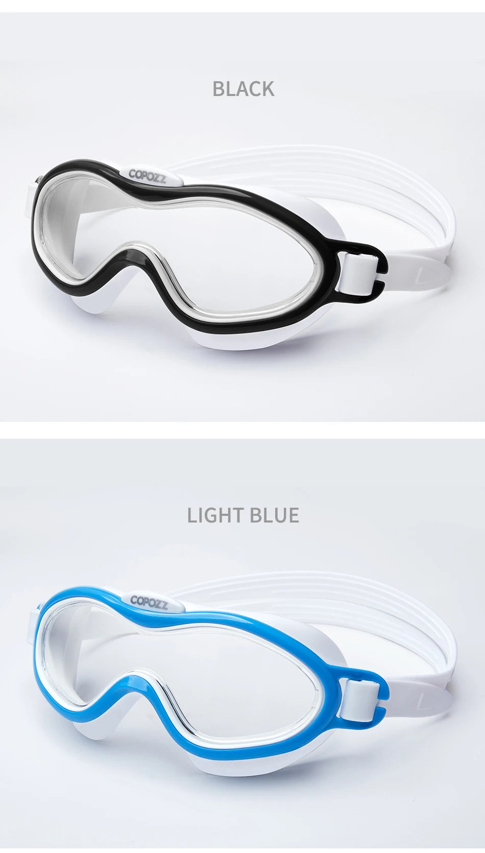 Kids Swim Goggles Anti Fog Waterproof Children Teenagers Big Frame Swimming Eyewear Boy Girl One-piece Swim Glasses