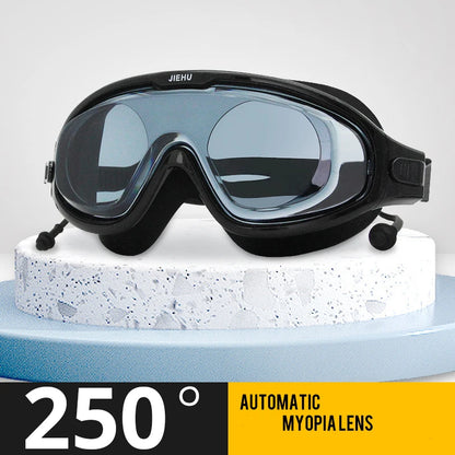 Adult male and female professional swimming goggles with nose clip earplugs plating waterproof anti-fog myopia goggles