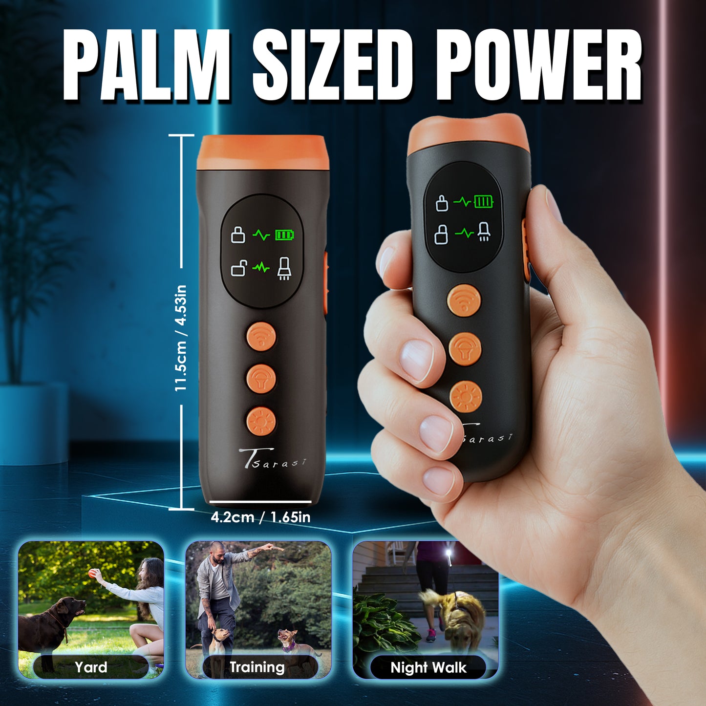 Tsarasi Stop Dog Barking with Ultrasonic Deterrent Safe, Humane, Rechargeable Bark Control Device for Indoor & Outdoor Behavior Correction, Compact & Easy to Use