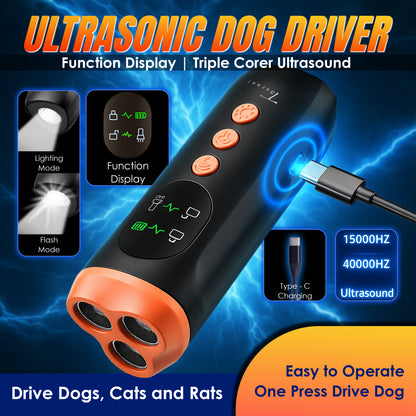 Tsarasi Stop Dog Barking with Ultrasonic Deterrent Safe, Humane, Rechargeable Bark Control Device for Indoor & Outdoor Behavior Correction, Compact & Easy to Use