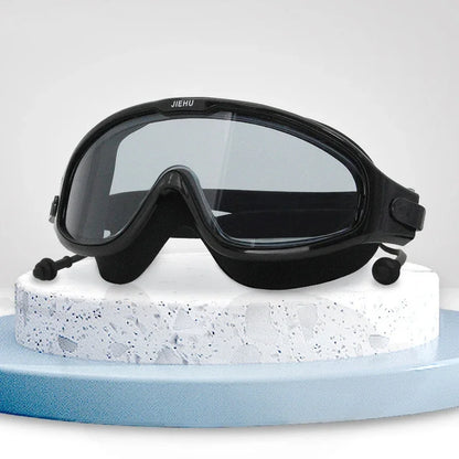 Adult male and female professional swimming goggles with nose clip earplugs plating waterproof anti-fog myopia goggles