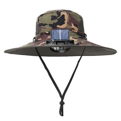 Outdoor Wide Brim Sun Hat With Solar Fan Wide Brim Solar Fan Outdoor Fishing Hat Solar Usb Charging Solar Powered Fan Hat Sport