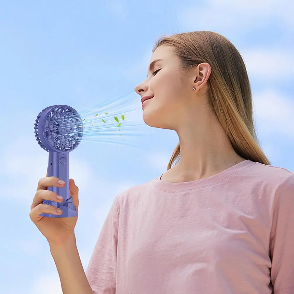 Handheld Mini Fan USB Rechargeable Small Pocket Fan USB Rechargeable Portable Hand Fan Personal Desk Fan Powerful Eyelash Fan