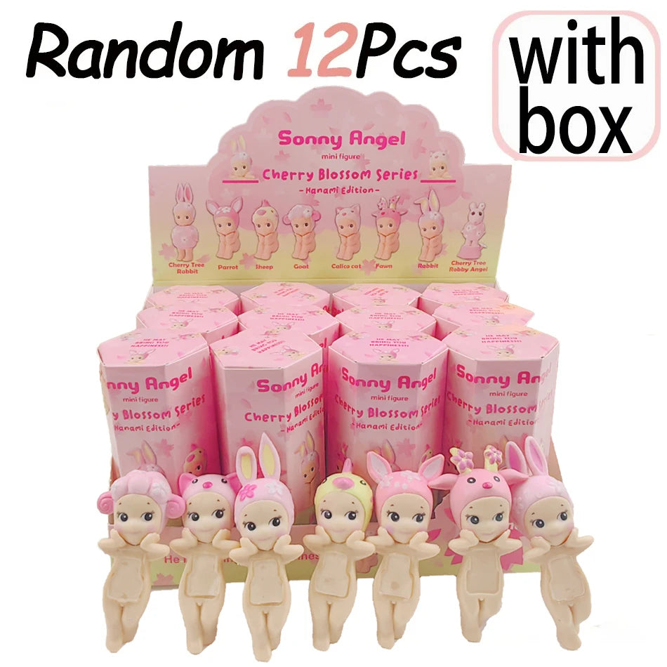 S Angel Cherry Blossom Blind Box standting Sakura Rabbit Surprise Tideplay Toy Doll Handmade Lucky Mascot Gift Mystery Boxes
