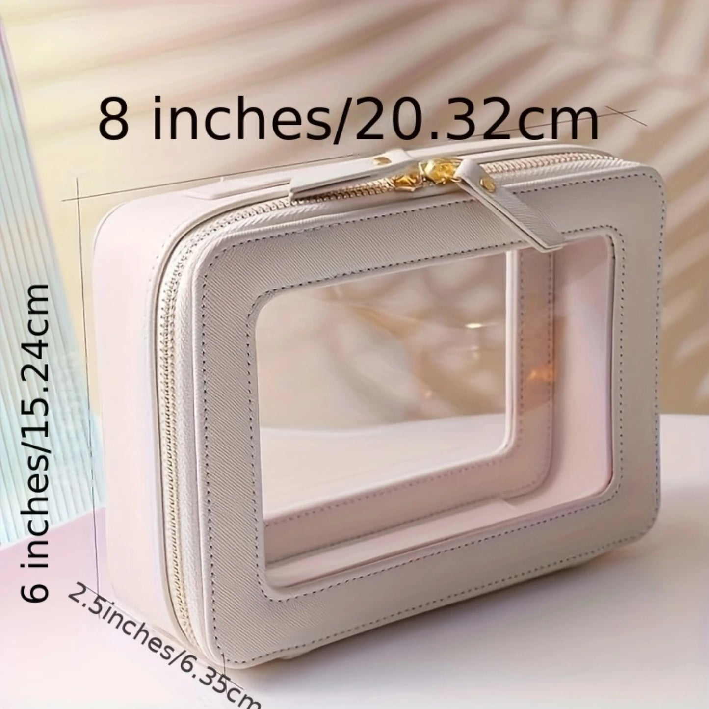 Large Clear View Toiletry Bag - Spacious Makeup and Cosmetic  with Crystal-Clear Window, Ultimate Travel Organizer for Accessori