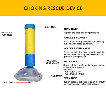 Choking Rescue Device Outdoor Home CPR Choking Emergency Equipment Adult Children Breath Rescue Anti Asphyxia