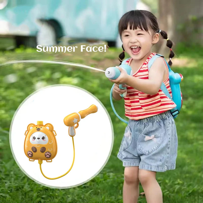 Children Backpack Water Gun Toys Summer Water Gun Outdoor Beach Water Gun Toys Parent-Child Interaction Fight Water Gun Toy Gift