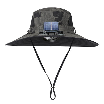 Outdoor Wide Brim Sun Hat With Solar Fan Wide Brim Solar Fan Outdoor Fishing Hat Solar Usb Charging Solar Powered Fan Hat Sport