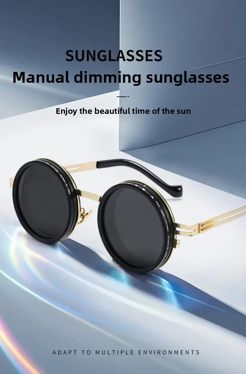 New Summer Manual ND9 Gear Rotating Adjustable Brightness Sunglasses Polarized Sun Protection and UV400 Protection Sunglasses