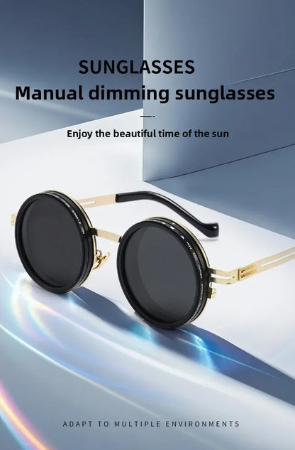 New Summer Manual ND9 Gear Rotating Adjustable Brightness Sunglasses Polarized Sun Protection and UV400 Protection Sunglasses