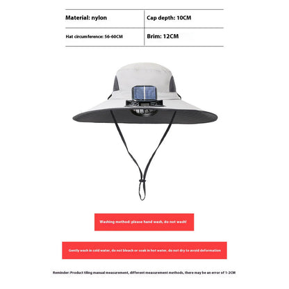 Outdoor Wide Brim Sun Hat With Solar Fan Wide Brim Solar Fan Outdoor Fishing Hat Solar Usb Charging Solar Powered Fan Hat Sport