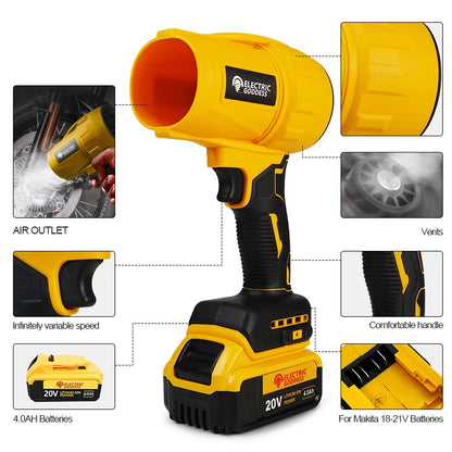 For Dewalt 20v Battery Brushless Turbo Blower Air Gun Cordless Blower Battery Set Dust Blowing Tool Clean Computer Clean Car