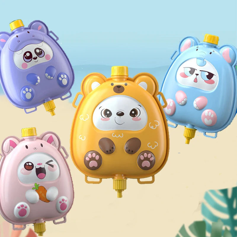 Children Backpack Water Gun Toys Summer Water Gun Outdoor Beach Water Gun Toys Parent-Child Interaction Fight Water Gun Toy Gift