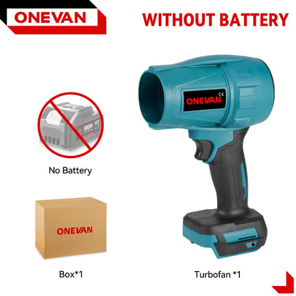 ONEVAN 200M/S Brushless Electric Turbo Fan Blowers 2000W Cordless Jet Fan Snow Leaf Dust Air Blowing Tool Fit 18V Battery