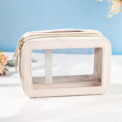 New bag for business trips waterproof storage Large capacity portable double-layer transparent makeup bag