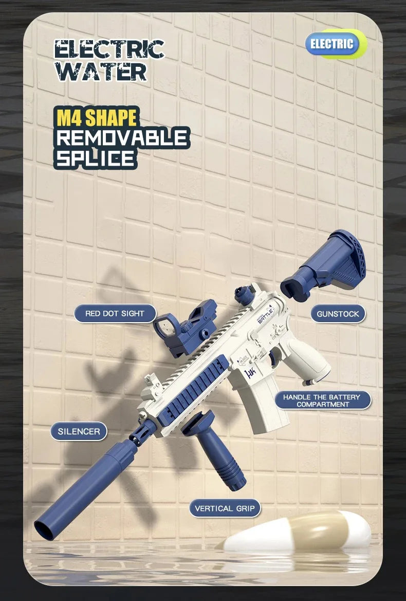 M416 Water Gun Fully Automatic Shooting Toy Summer M416 Water Gun Battle Beach Outdoor Entertainment Children's and Adult Toys