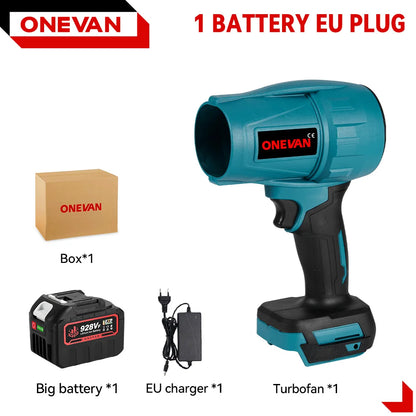 ONEVAN 200M/S Brushless Electric Turbo Fan Blowers 2000W Cordless Jet Fan Snow Leaf Dust Air Blowing Tool Fit 18V Battery