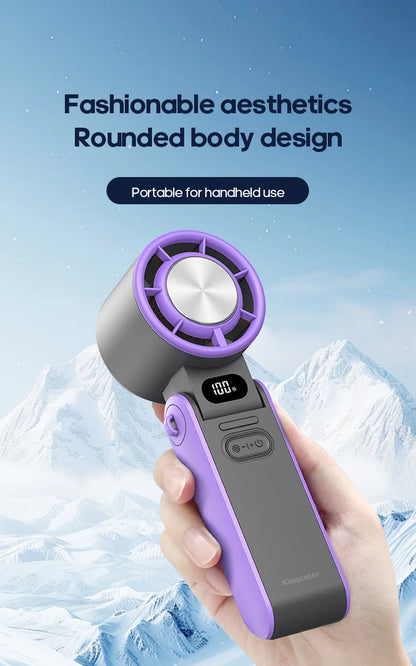 KINSCOTER Outdoor Foldable Portable Handheld Fan Mini Cooling Rechargeable 3600mAh 100-level Free Control High Speed Turbo Fan