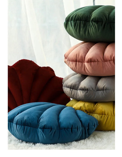 Dutch Velvet Shell Cushion Light Luxury INS Solid Color Pillow for Home Sofa with Skin-friendly and Waist-supporting Design