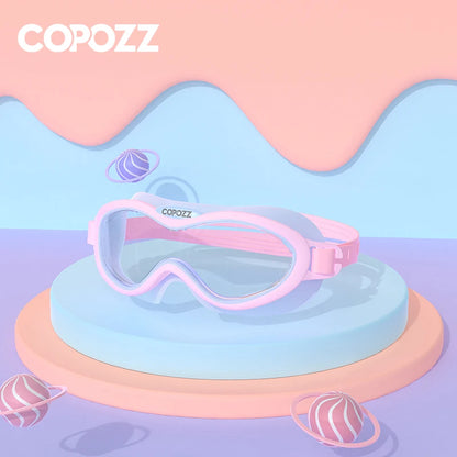 Kids Swim Goggles Anti Fog Waterproof Children Teenagers Big Frame Swimming Eyewear Boy Girl One-piece Swim Glasses