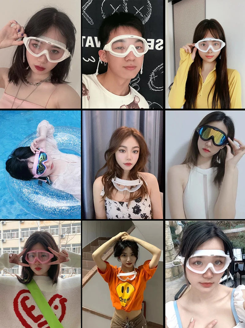 Adult male and female professional swimming goggles with nose clip earplugs plating waterproof anti-fog myopia goggles