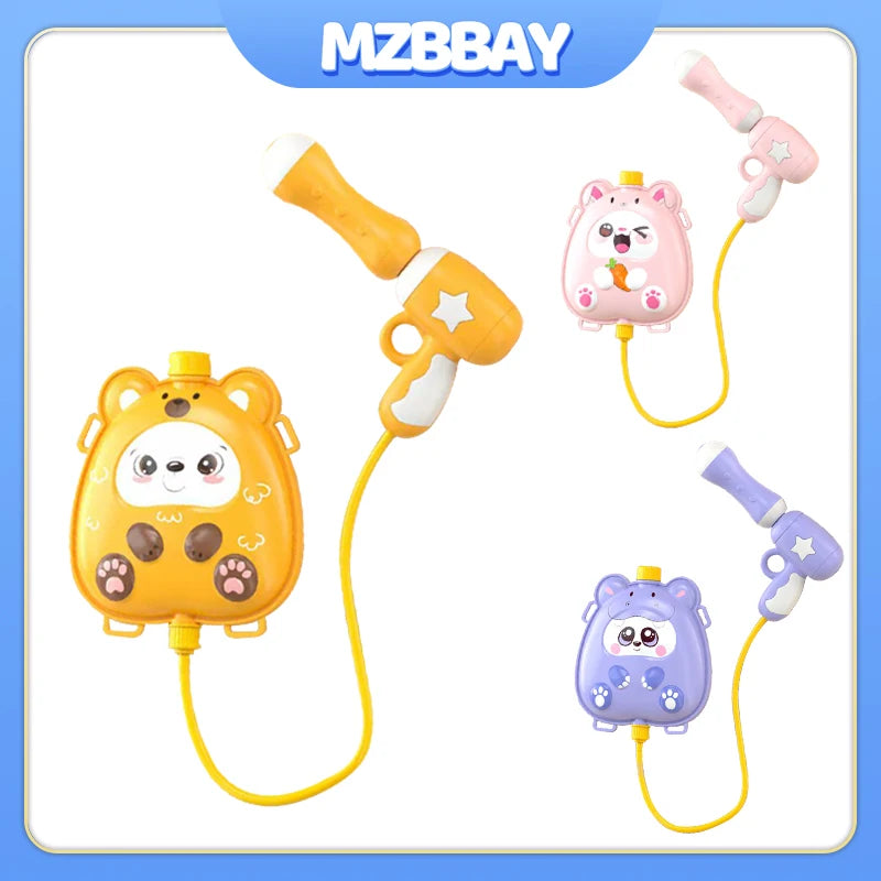 Children Backpack Water Gun Toys Summer Water Gun Outdoor Beach Water Gun Toys Parent-Child Interaction Fight Water Gun Toy Gift