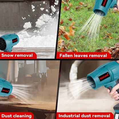 ONEVAN 200M/S Brushless Electric Turbo Fan Blowers 2000W Cordless Jet Fan Snow Leaf Dust Air Blowing Tool Fit 18V Battery